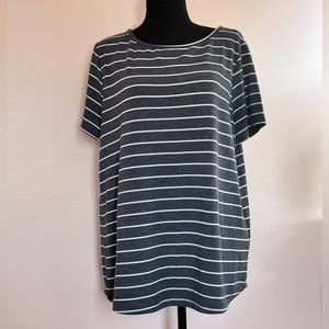 Pink Clover - Navy and White Stripped, Button Back Knit Top ⚓️